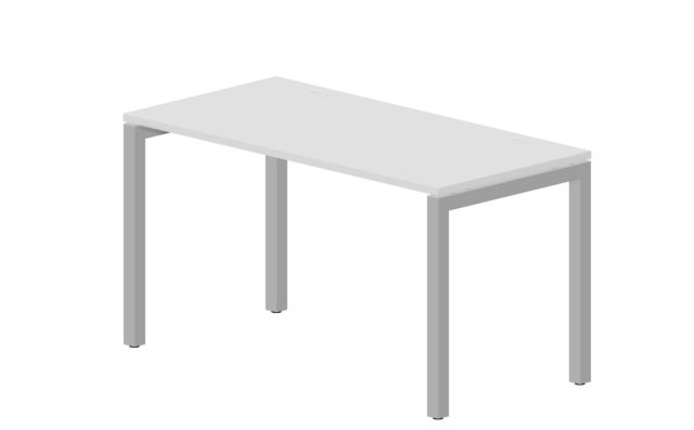 Стол рабочий 1380х680мм (2 громмета) Inspira (GDB) Поло (Polo) PENG147BLAL белый / алюминий