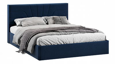 Кровать с подъемным механизмом Пандора Трия Тип 1 Микровелюр Wellmart Blue 1600x2000