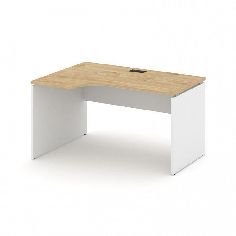 Стол рабочий эргономичный Рива Стайл Проджект 1380x600/980x750 левый SN-D.SPA-001(L) Тиквуд Светлый Белый
