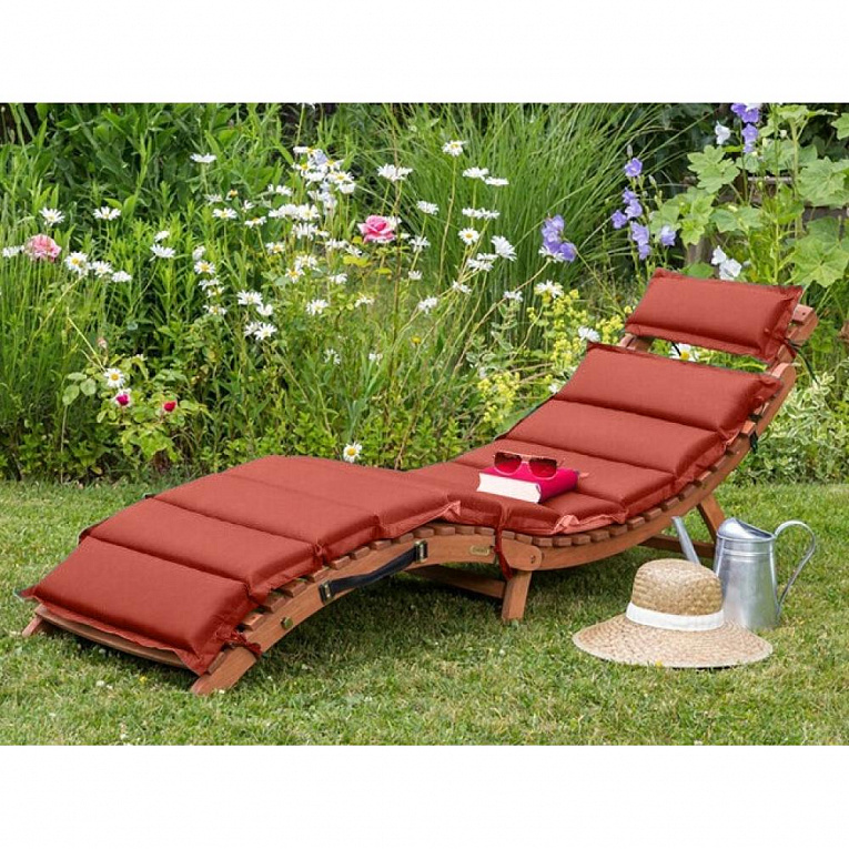 Шезлонг-лежак Afina Garden AFM-803A Beige-Terracotta Коричневый, Оранжевый, Бежевый, Терракотовый