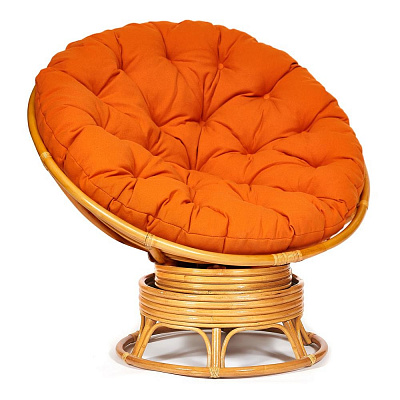 Кресло-качалка PAPASAN / ПАПАСАН 23/01 W с подушкой мед ткань оранжевый