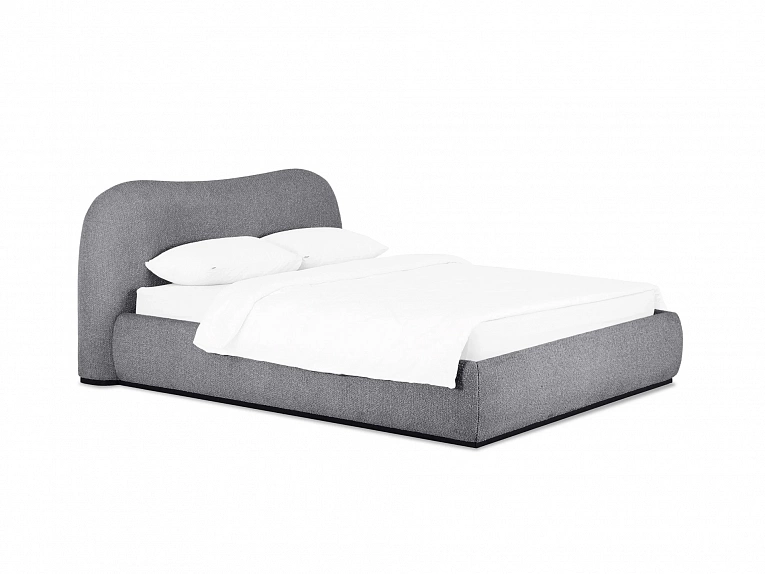 Двуспальная кровать OgogoHome Patti с подъемным механизмом букле темно-серый 831394
