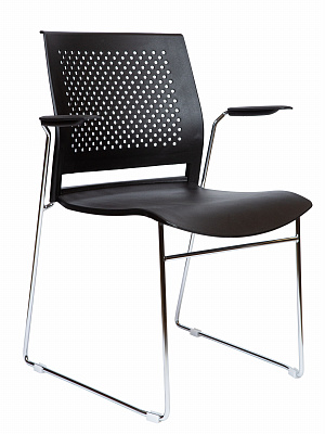 Стул офисный NORDEN Эйт блэк / Eight blaсk 823-824 black Черный / Хром