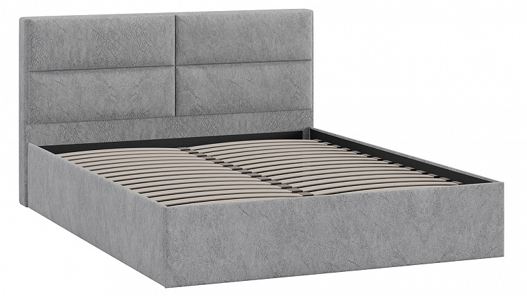Кровать без подъемного механизма Глосс Трия Тип 1 Микровелюр Wellmart Silver 1400x2000