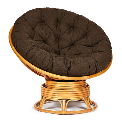 Кресло-качалка PAPASAN / ПАПАСАН 23/01 W с подушкой мед ткань коричневый