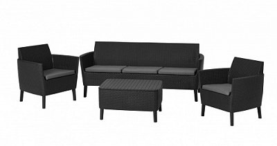 Диван трехместный Allibert Салемо трипл сет (Salemo 3 seater set) Графит 17205990
