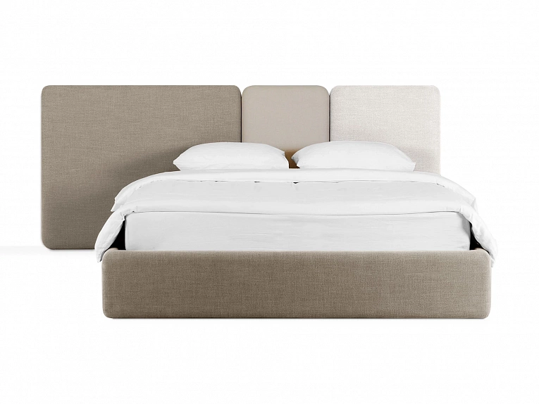 Кровать OgogoHome Atessa с подъемным механизмом бежевый / коричневый 959963
