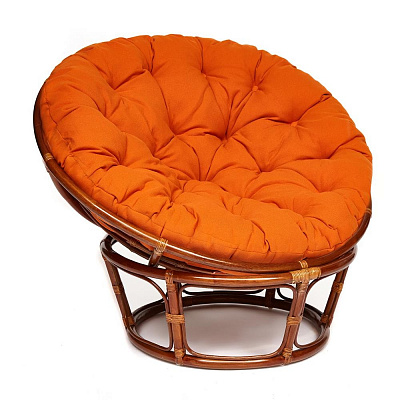 Кресло PAPASAN / ПАПАСАН 23/01 W с подушкой орех ткань оранжевый
