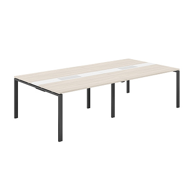 Стол переговорный комбинированный Norden Сигма 2800х1438х750 МК60х30 SG.285.OL.63.AN.WH Дуб светлый / Антрацит